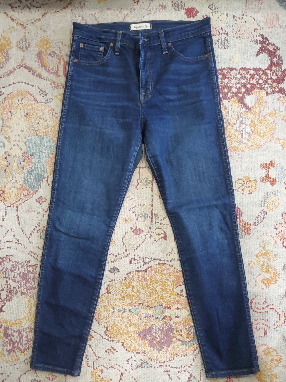 Madewell Women's 10" High-Rise Skinny Jeans in Deep Blue - Picture 3 of 6
